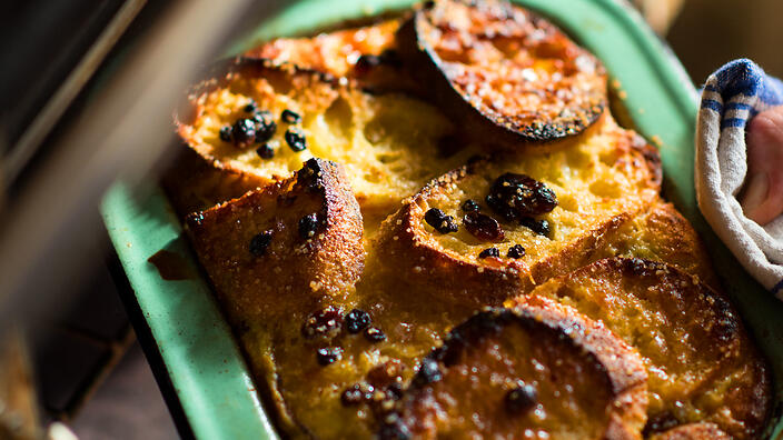 Bread and Butter Pudding with Chocolate, Marmalade and Whisky-Soaked S – FreshBox Organic Delivery