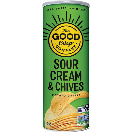 Potato Crisps chips Sour Cream and Chives Good crisp Company 160g