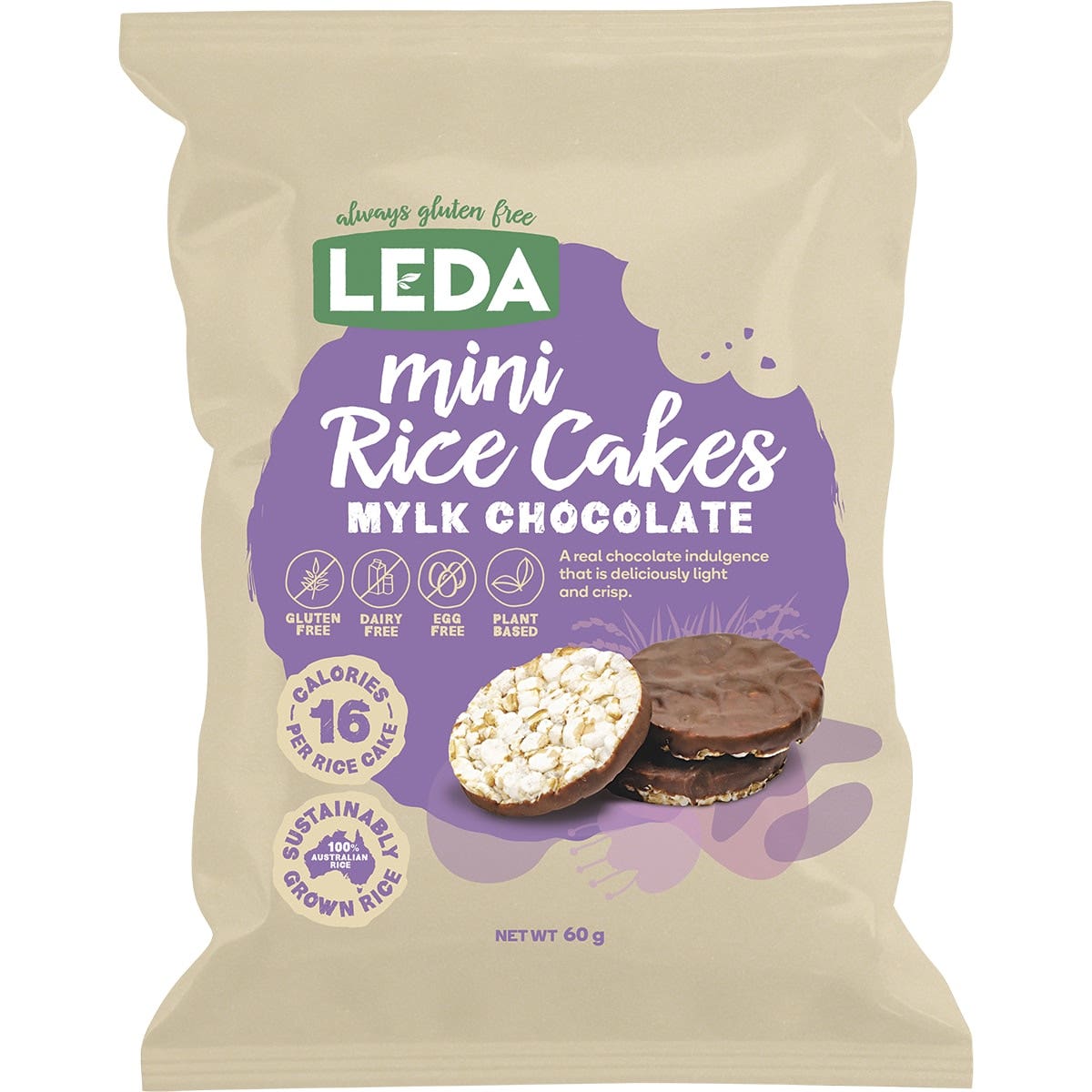 Mini Rice Cakes Mylk Chocolate 60g GF