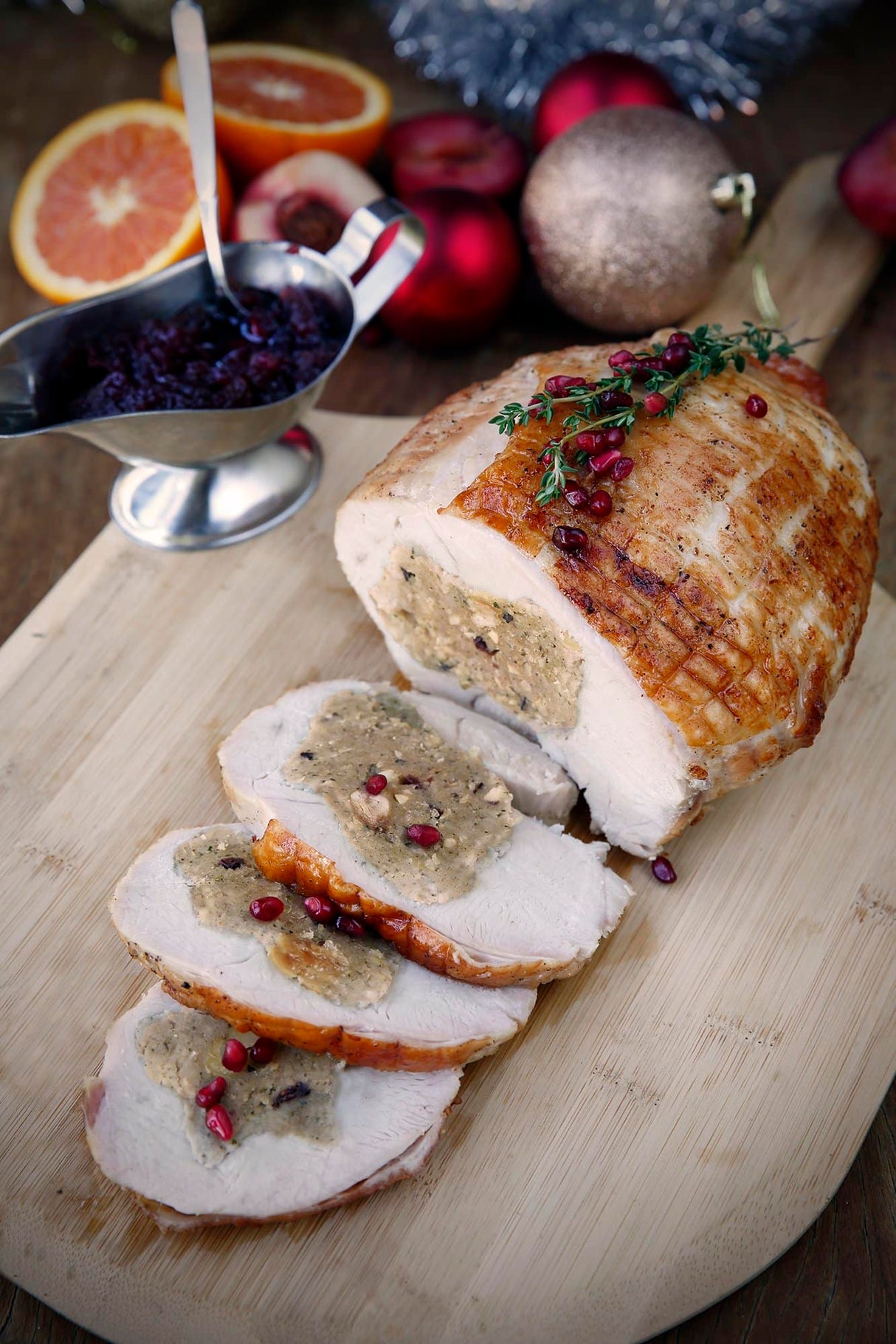 Organic Christmas Fruit and veg large with Free Range Ham and pasture raised stuffed Turkey Large