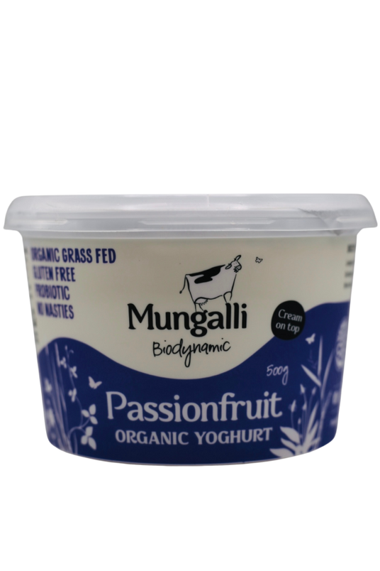 Mungalli Biodynamic Organic Passionfruit yoghurt 500g