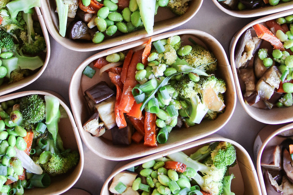 Teriyaki Bowl with Eggplant and Edamame GF Vegan