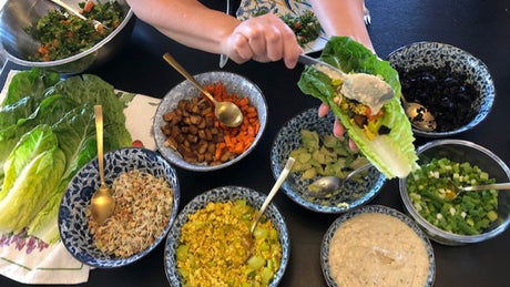 Tofu Scramble and Oriental Tempeh Lettuce Wraps