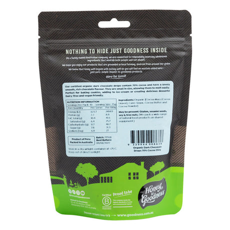 Organic Chocolate Chips Dark 250g