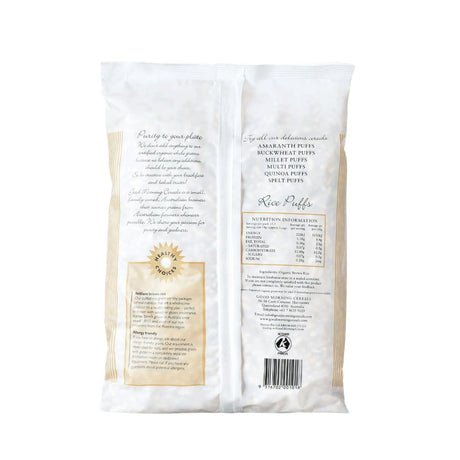 Organic Brown Rice puffs 175g Good Morning Cereals