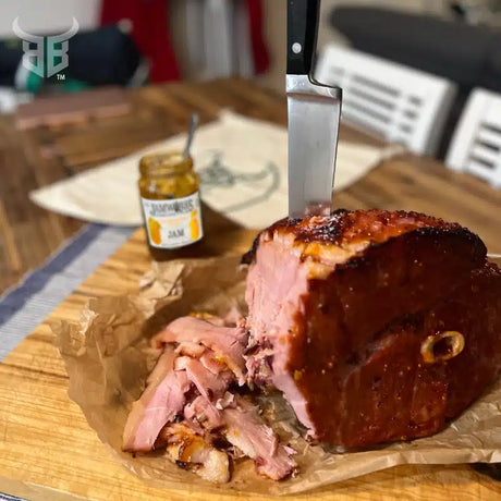 WOOD SMOKED HALF HAM  RUMP END 4KG  FREE RANGE  PRE ORDER BY 18/12